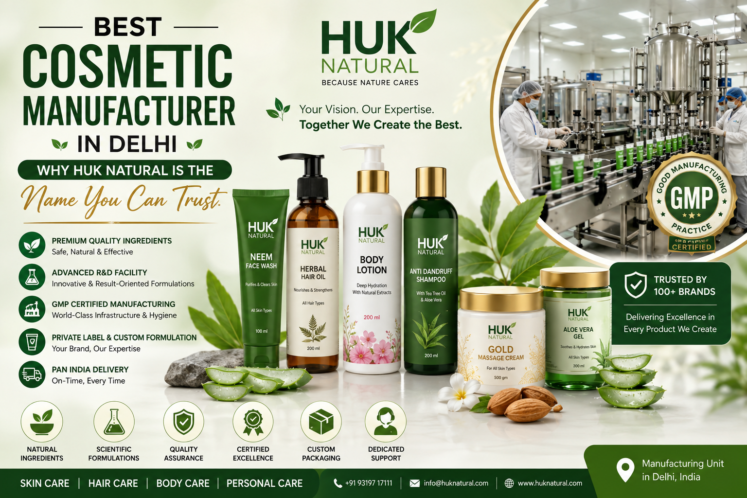 Best Cosmetic Manufacturer in Delhi – Why HUK Natural is the Name You Can Trust