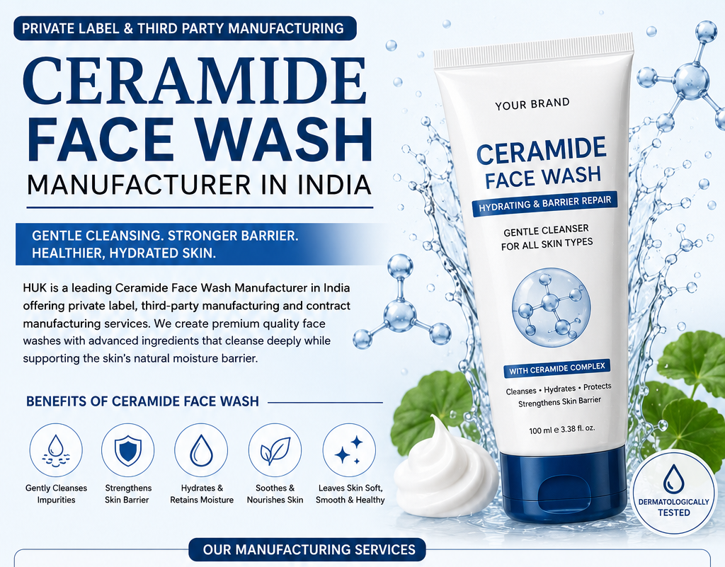 Ceramide Face Wash Manufacturer in India Private Label
