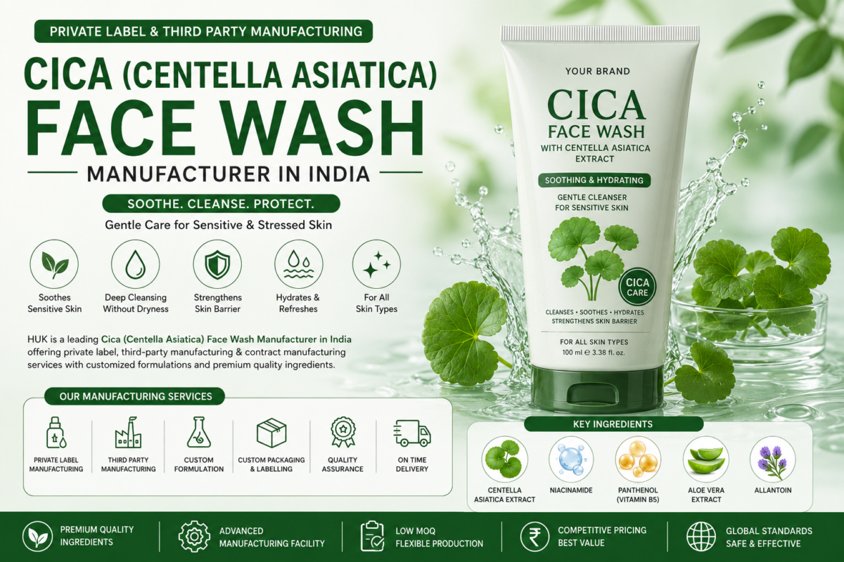 Cica Centella Asiatica Face Wash Manufacturer in India