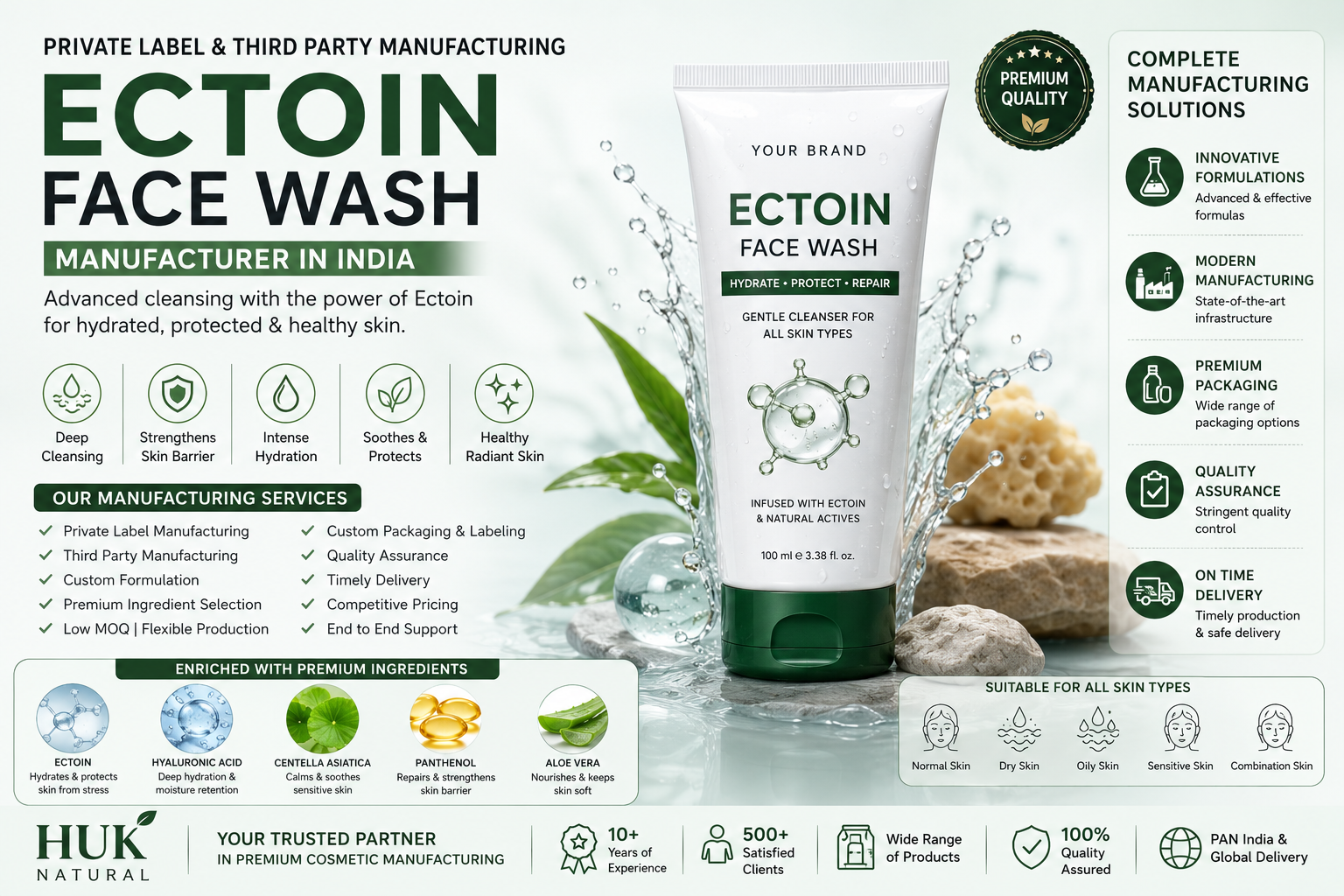 Ectoin Face Wash Manufacturer in India Private Label